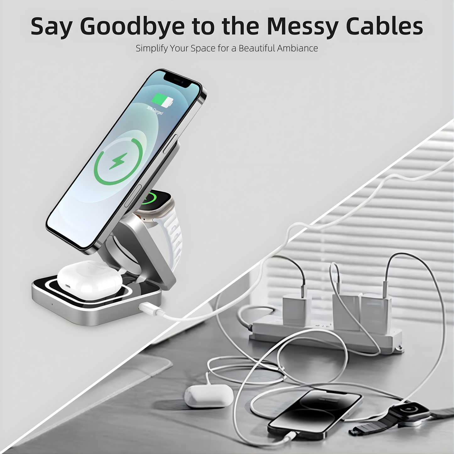 Portable 3-in-1 Wireless Charger